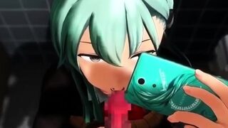 MMD Hentai girl handjob in the toilet