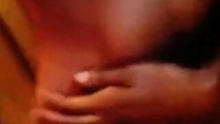 Hairy pussy 18-year-old ebony with salty clit takes a shower