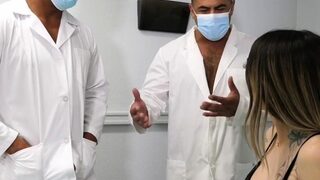 Bisex busty MILF fucked in doctors 3some in hospital