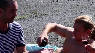 Whore gets threeway cum